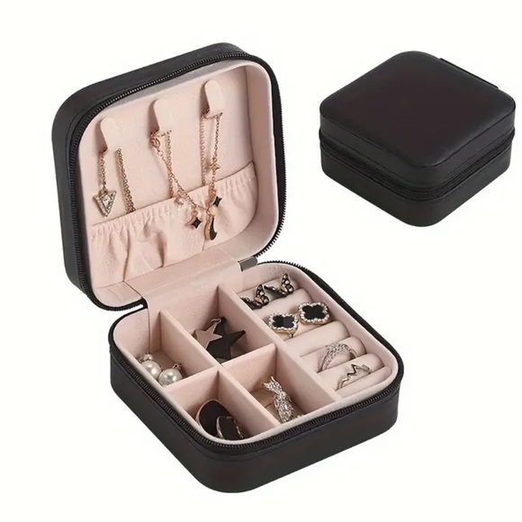 NEW| 1pc Black Jewelry Box Convenient Storage for Rings,Necklaces & Earrings - Picture 1 of 6